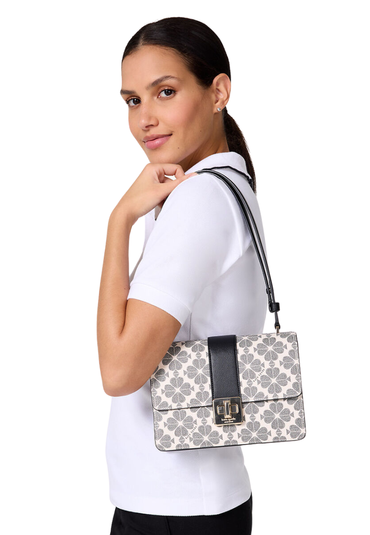 Kate Spade Spade Flower Small Shoulder Bag In Black KK999