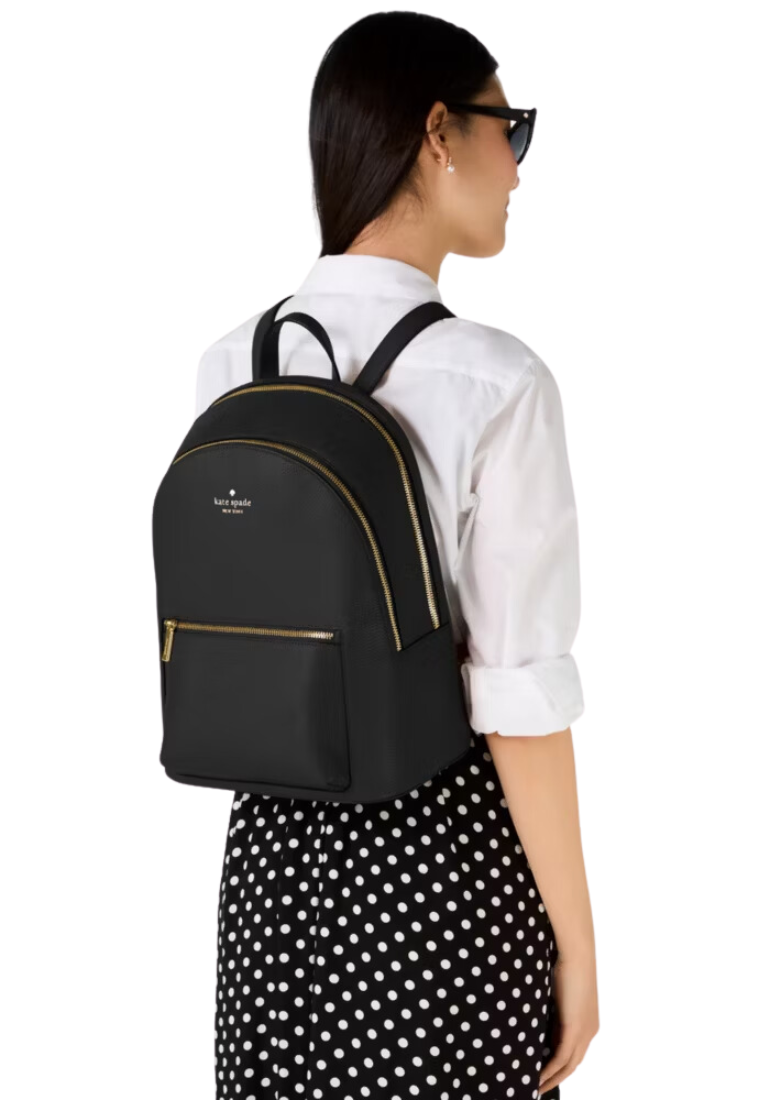 Kate Spade Lena Double Zip Large Dome Backpack In Black KH436