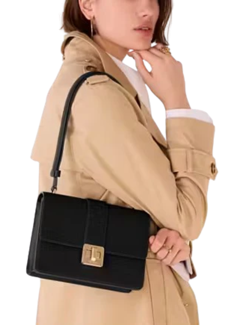 Kate Spade Phoebe Turnlock Shoulder Bag In Black KK123