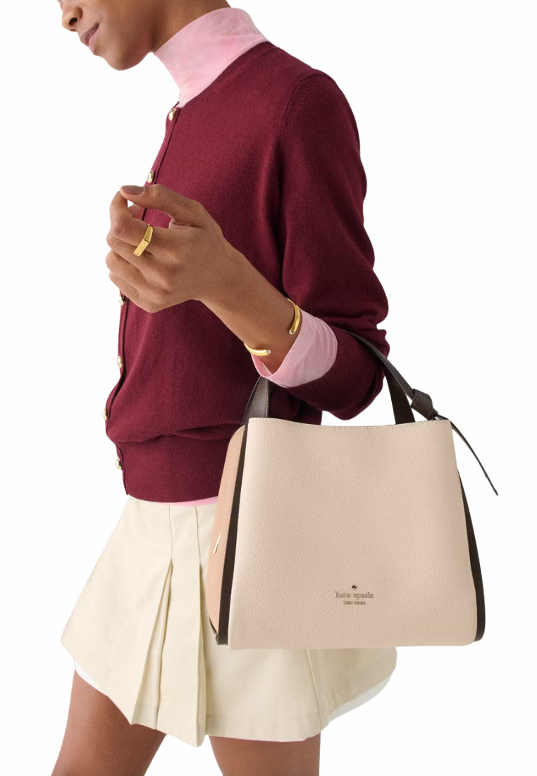 Kate Spade Knott Colorblock Convertible Carryall Handbag In Milk Glass KM664