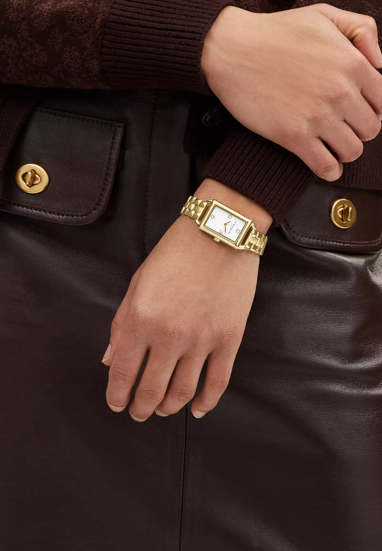 ( PREORDER ) Coach Liz 30MM X 22MM Watch In Gold CS622