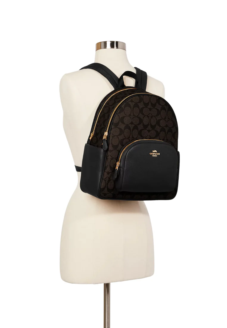 ( PREORDER ) Coach Court
Backpack Signature Canvas In Brown Black 5671