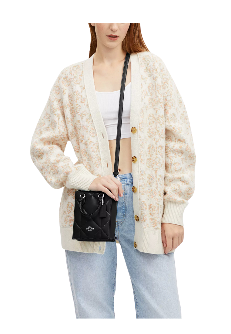 Coach North South Mini Tote Bag With Puffy Diamond Quilting In Badlands Flr CJ580