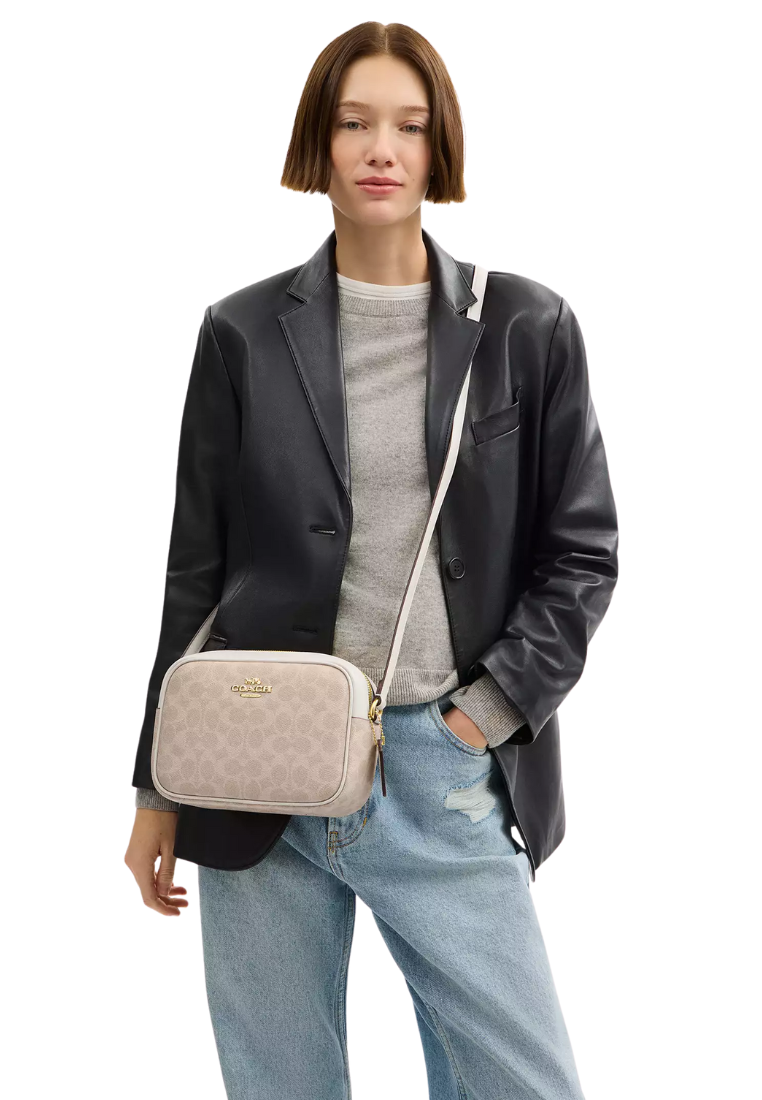 Coach Jamie Camera Bag In Signature Canvas In Sand Chalk CZ186