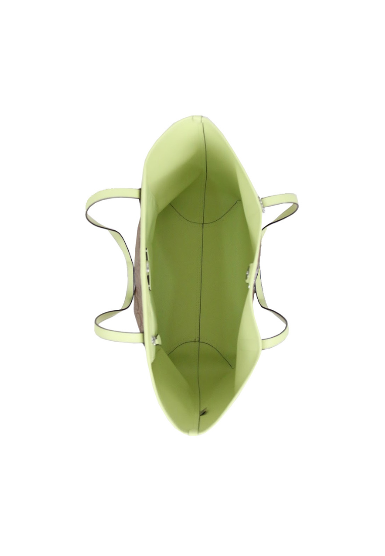 Coach Signature City Tote Bag In Khaki Pale Lime 5696