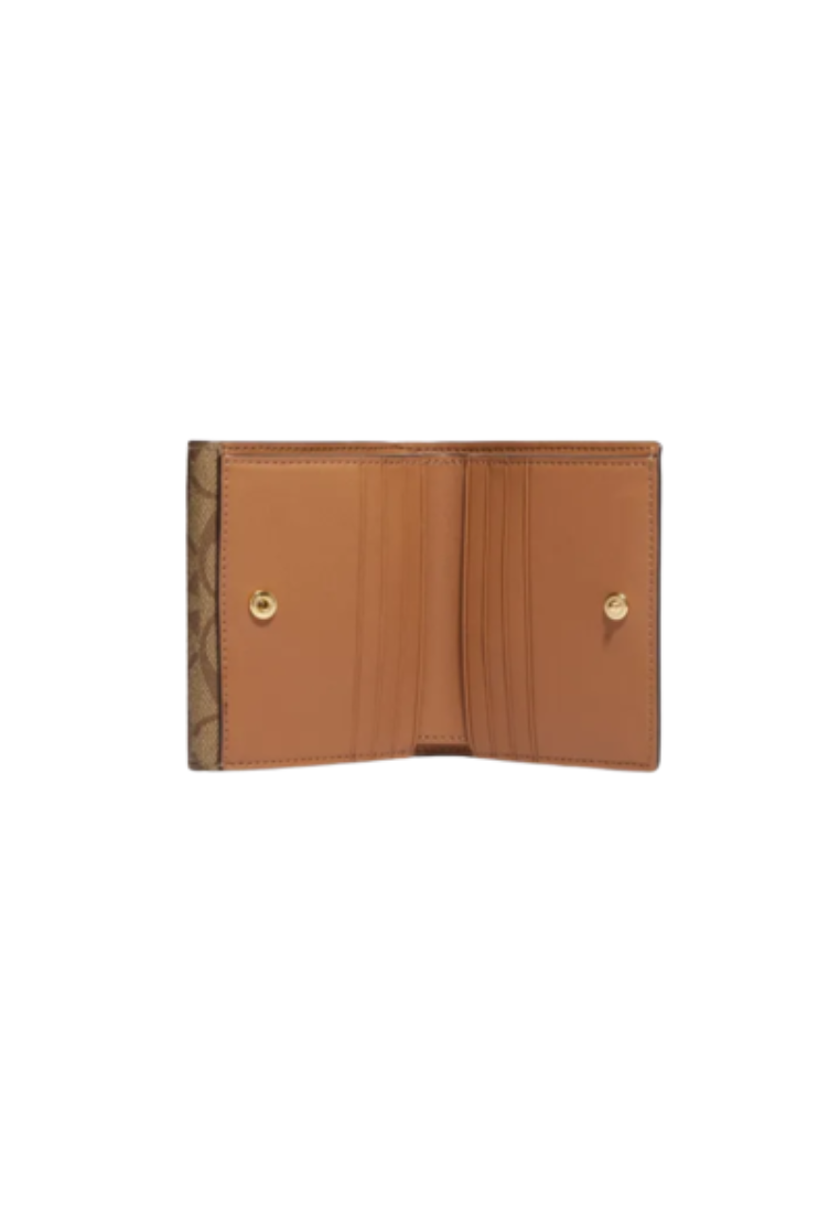 Coach Small Morgan CF472 Wallet In Colorblock Signature Canvas In Khaki Multi