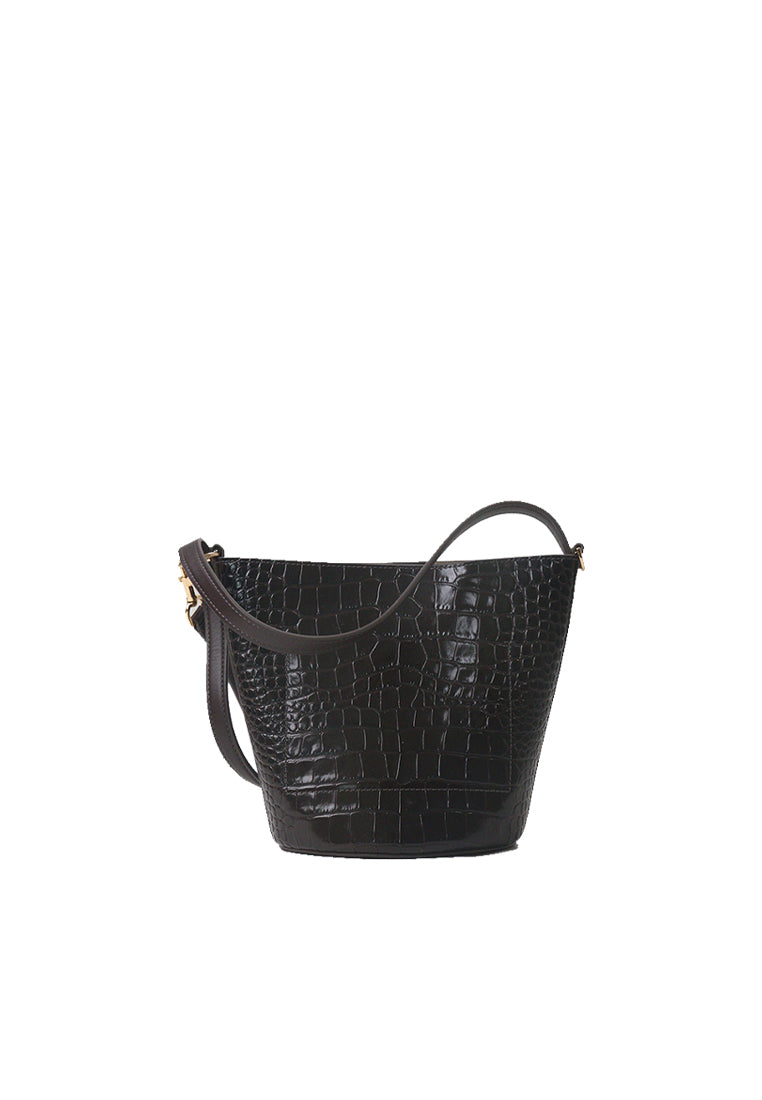 Tory Burch Blake Crossbody Bag Embossed In Dark Mahogany 159493