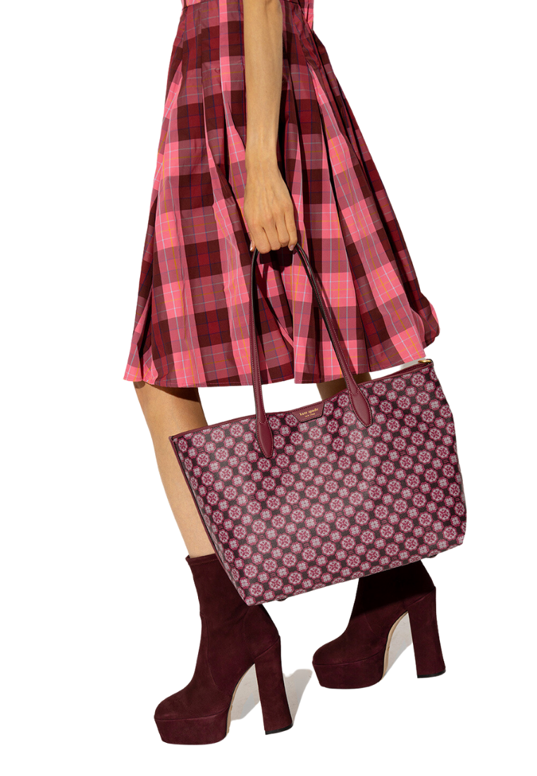 Kate Spade Flower Monogram Sutton Totebag Medium In Garnet Rose K9026