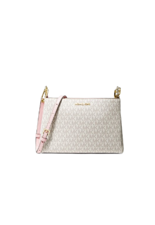 Michael Kors Medium Signature Trisha 35H1G9TC8B Crossbody Bag In Powder Blush Multi