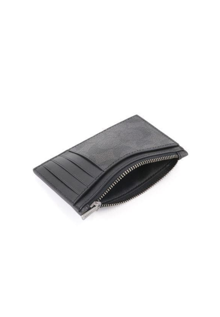 Coach Signature Zip C4281 Card Case In Black