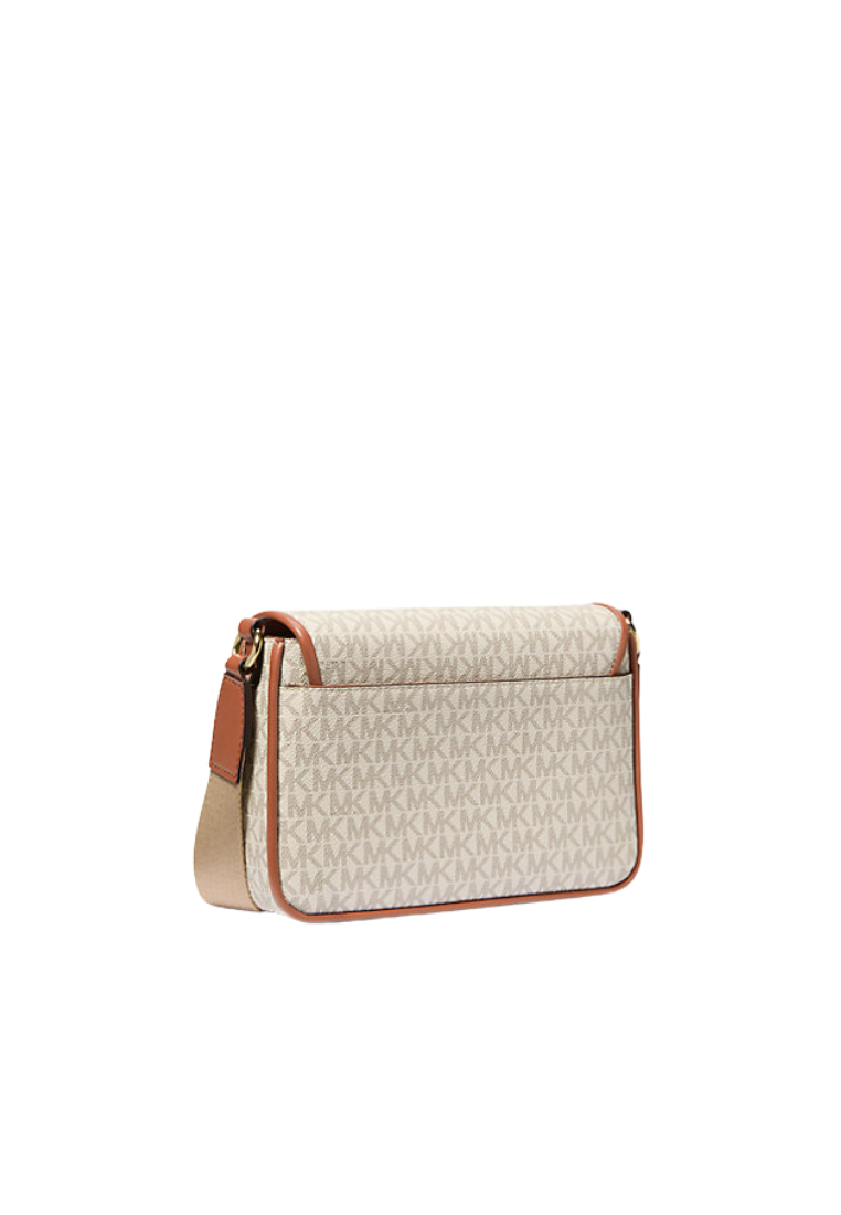 ( PREORDER ) Michael Kors Bradshaw Medium Signature Logo Messenger Bag In Vanilla 35R5G2BM8B