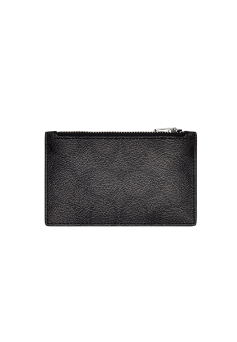 Coach Signature Zip C4281 Card Case In Black