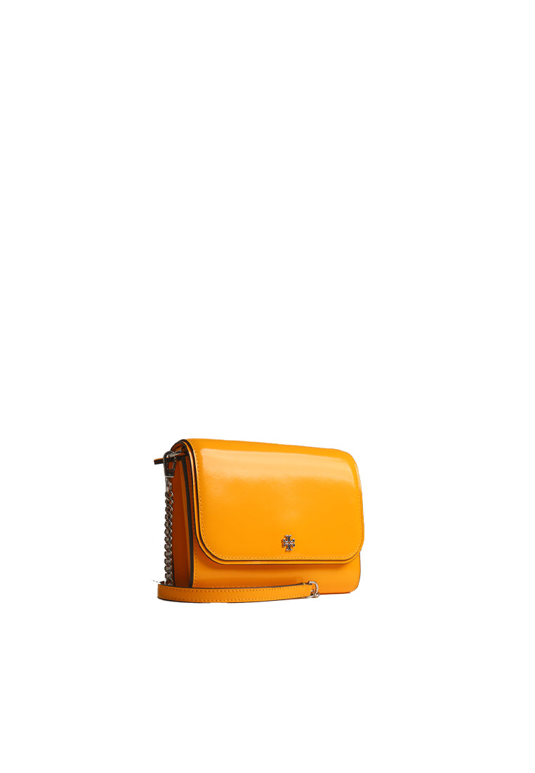 Tory Burch Emerson Patent Chain Crossbody Bag In Bright Squash 139427