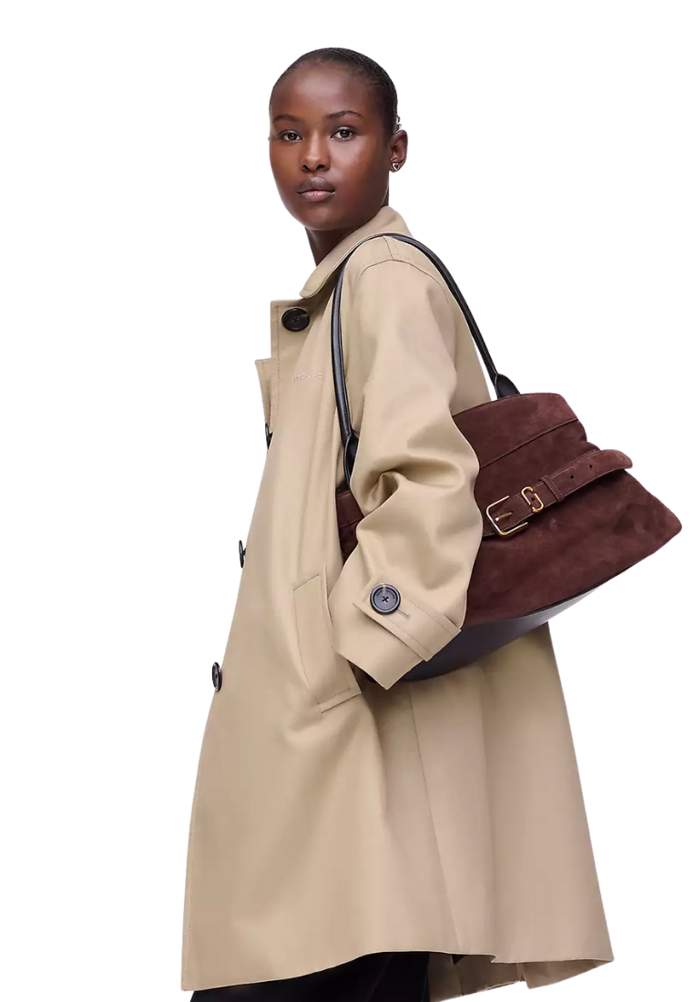 ( PREORDER ) Marc Jacobs The Suede Dakota Satchel Bag In Dark Brown 2F5HSC009H01