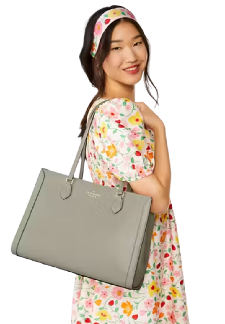 ( PREORDER ) Kate Spade Madison Saffiano East West Leather Large Tote Bag In Dusky Pine KC434