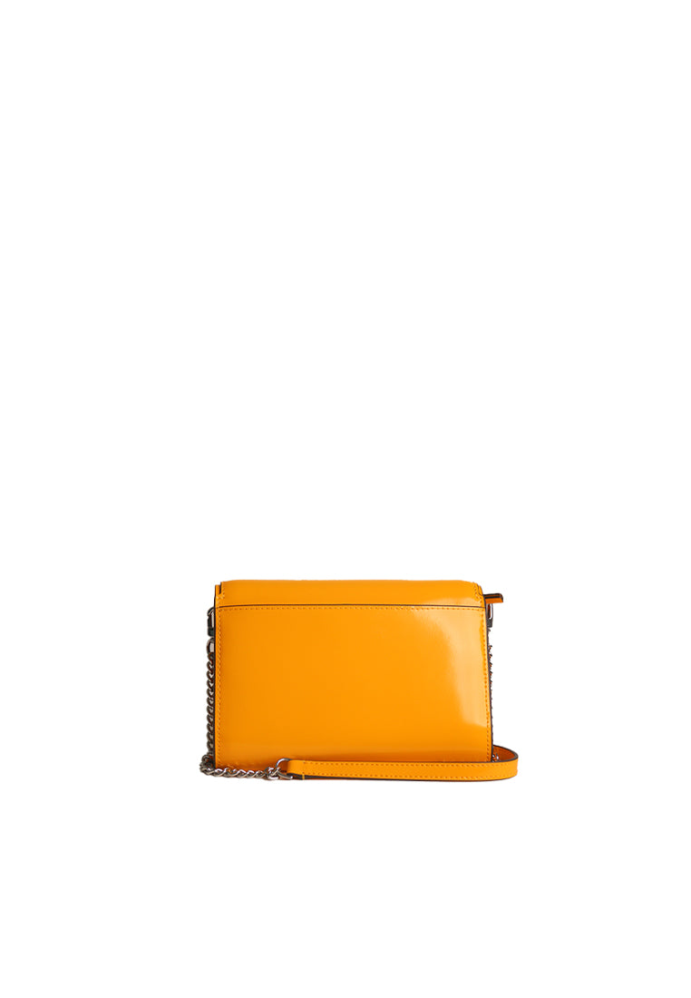 Tory Burch Emerson Patent Chain Crossbody Bag In Bright Squash 139427