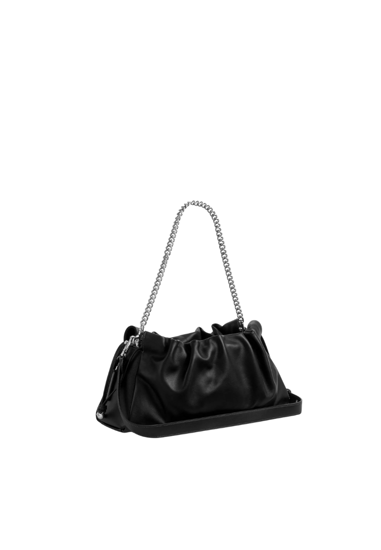 ( PREORDER ) Coach Faye Large Shoulder Bag In Silver Black CCE68
