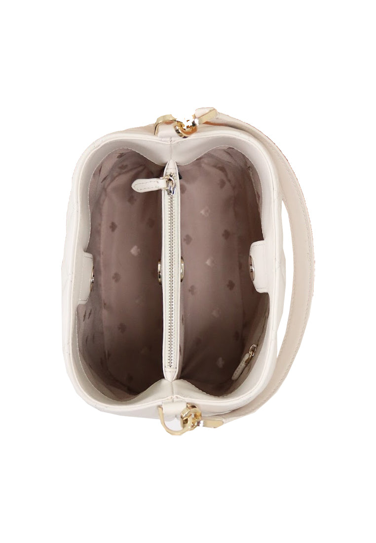 Kate Spade Carey Bucket Bag Smooth Quilted Leather In Parchment KA765