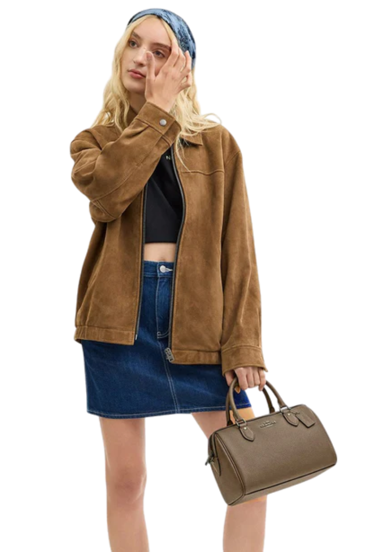 Coach Rowan Satchel Bag In Dark Stone CV962