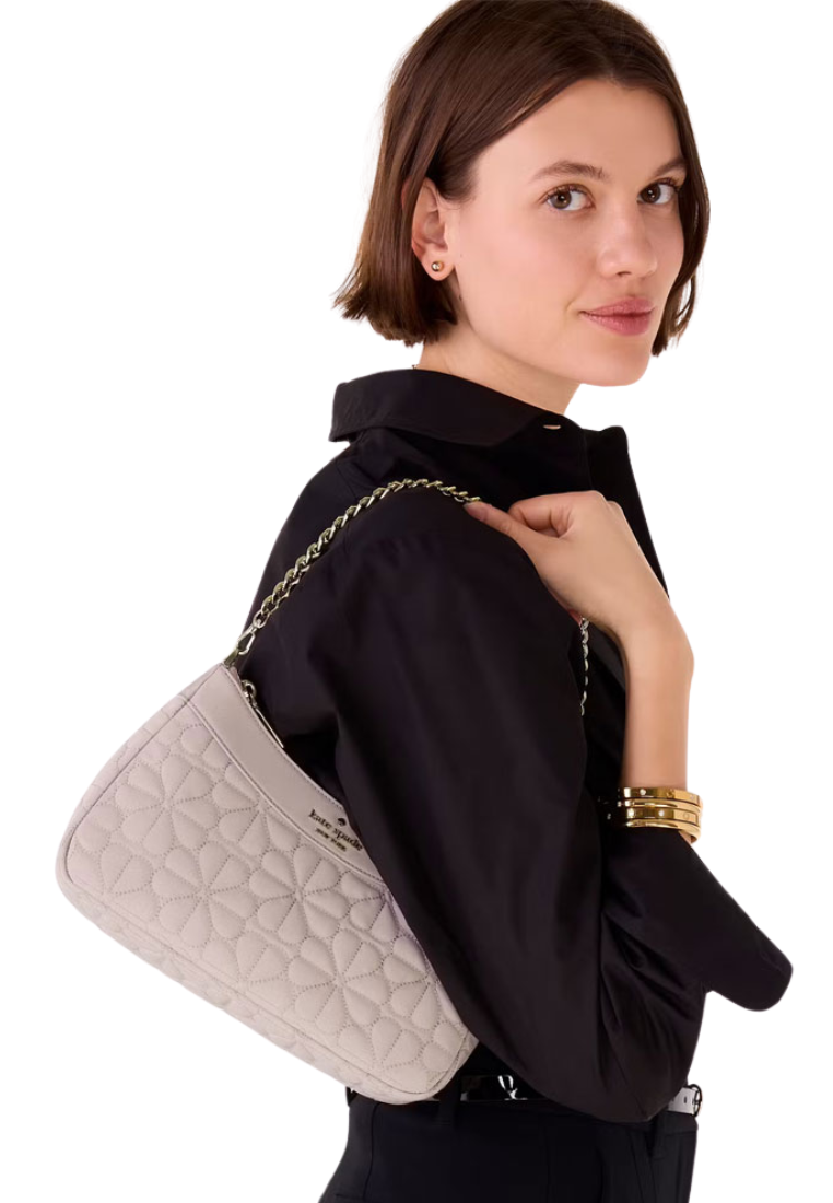 Kate Spade Spade Flower Quilted Fabric Convertible Crossbody Bag In Cozy Grey Kk077