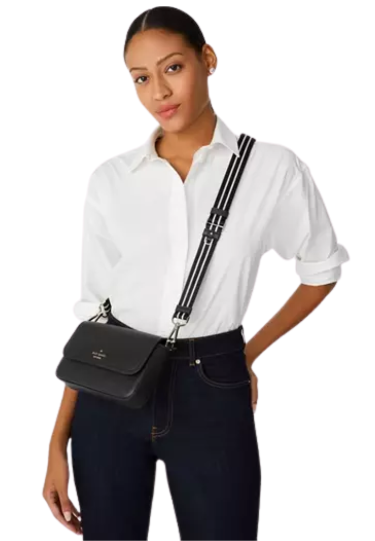 Kate Spade Rosie Flap Crossbody Bag In Black KA646