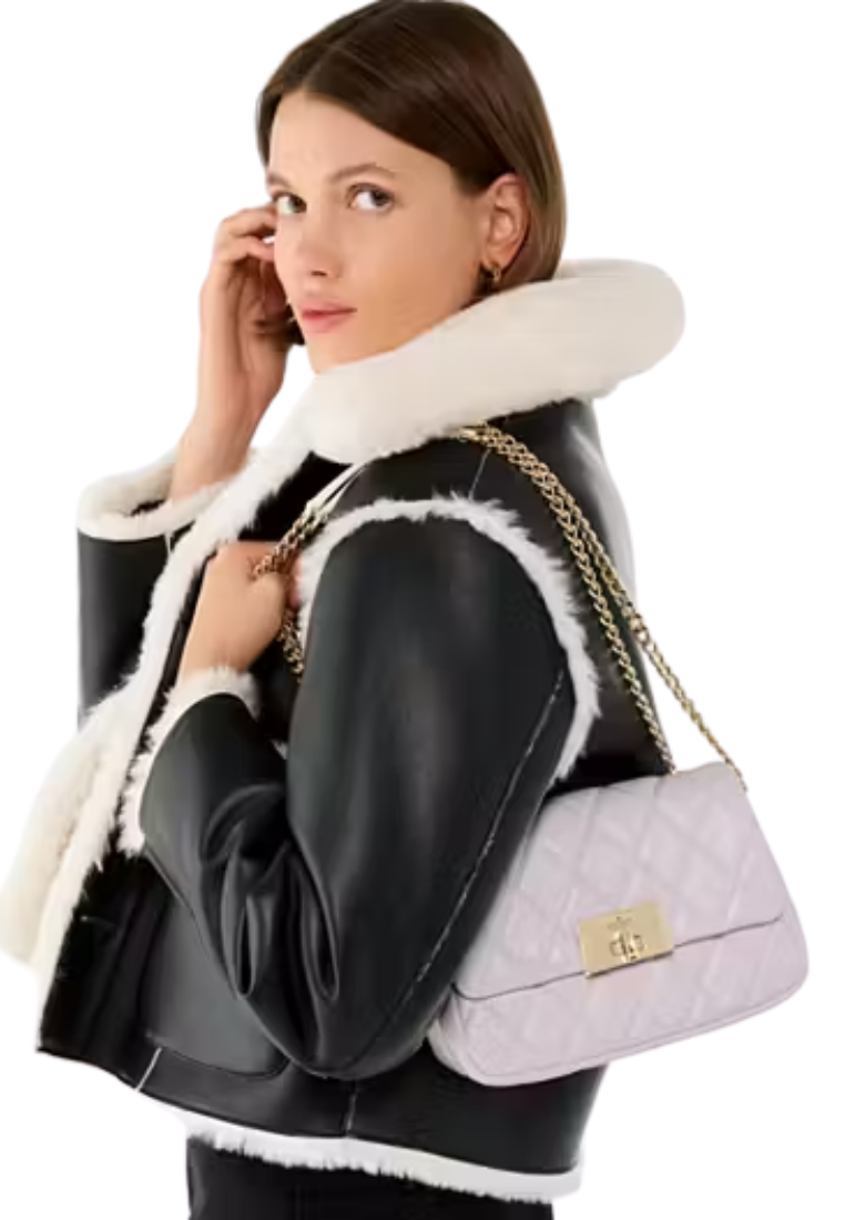 Kate Spade Carey Quilted Small Flap Crossbody Bag In Pale Amethyst KJ949