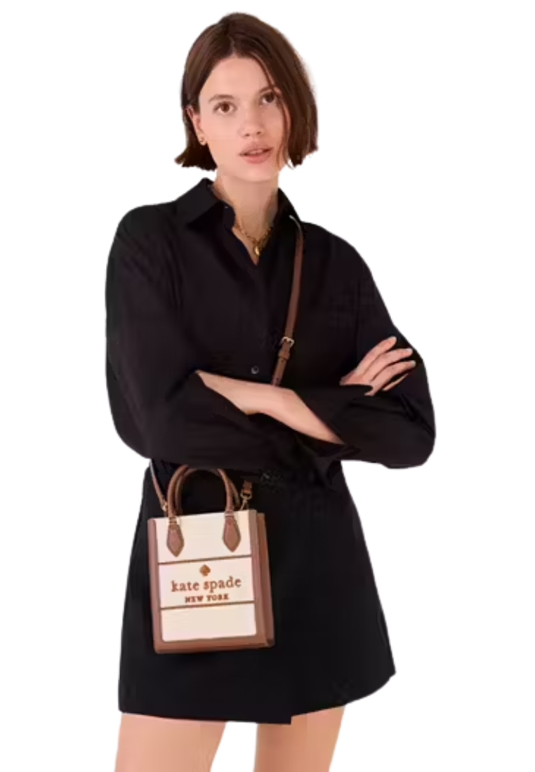 Kate Spade Ellie Canvas Mini Tote Bag In Warm Ginger KK235