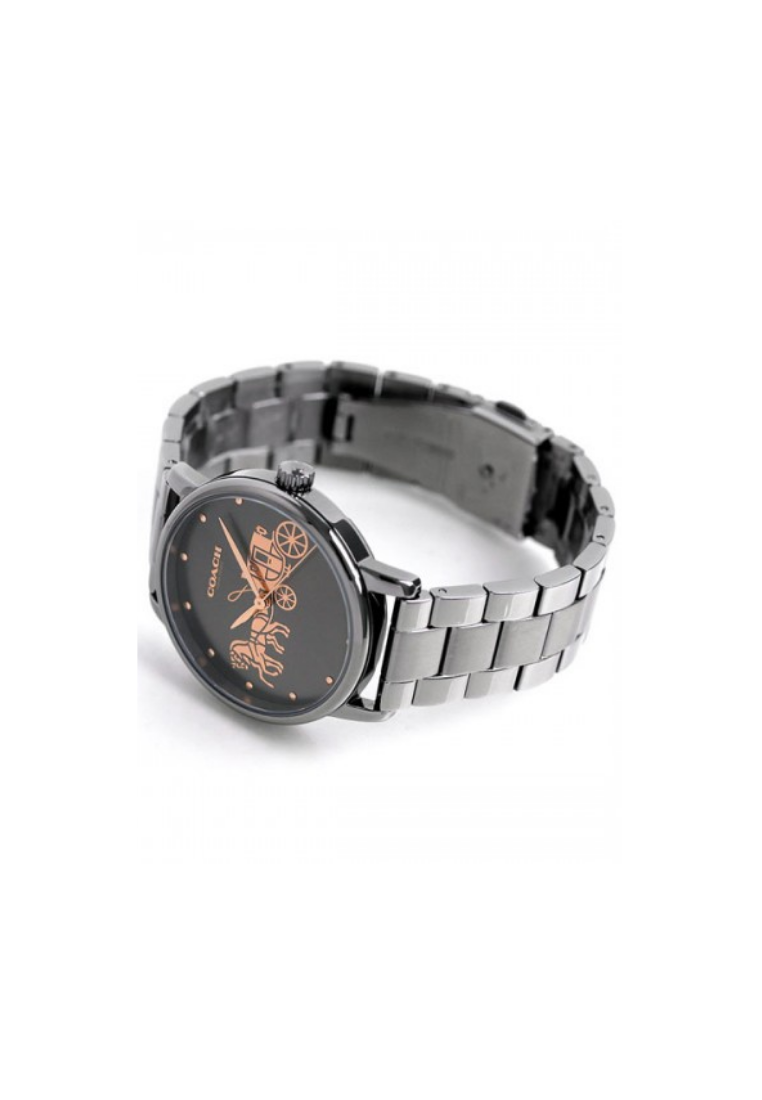 Coach Grand Quartz Dark Grey Dial Gunmetal-tone Ladies Watch Watches In Dark Grey 14502924