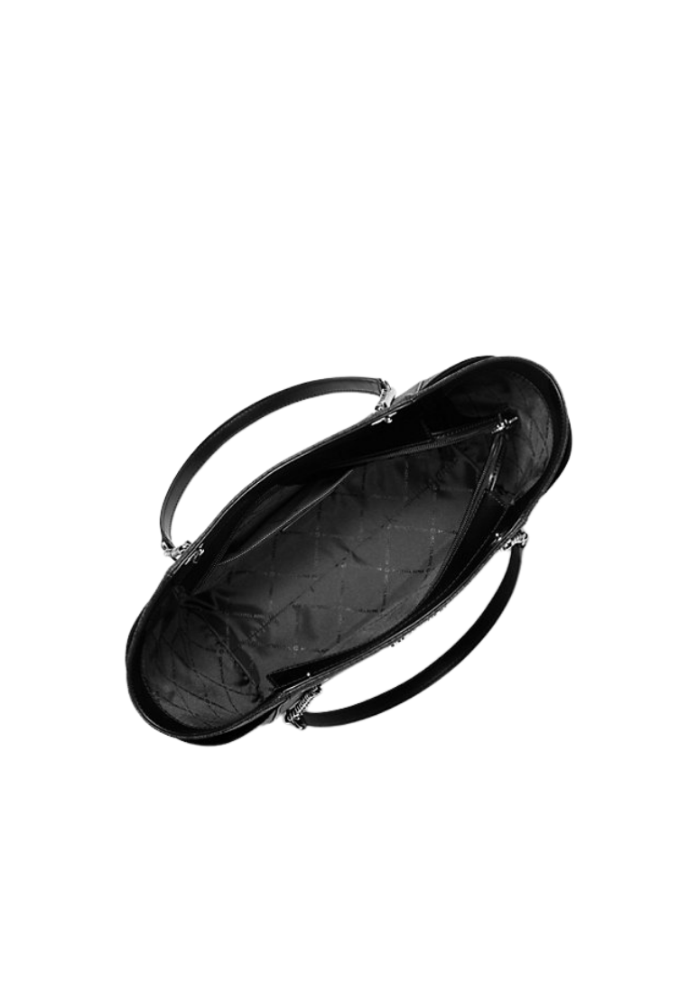 ( PREORDER ) Michael Kors Jet Set Large Signature Logo Shoulder Bag In Black 35S4STVT3B