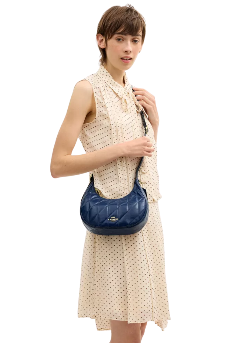 Coach Emily Shoulder Bag With Quilting In Deep Blue CDX21
