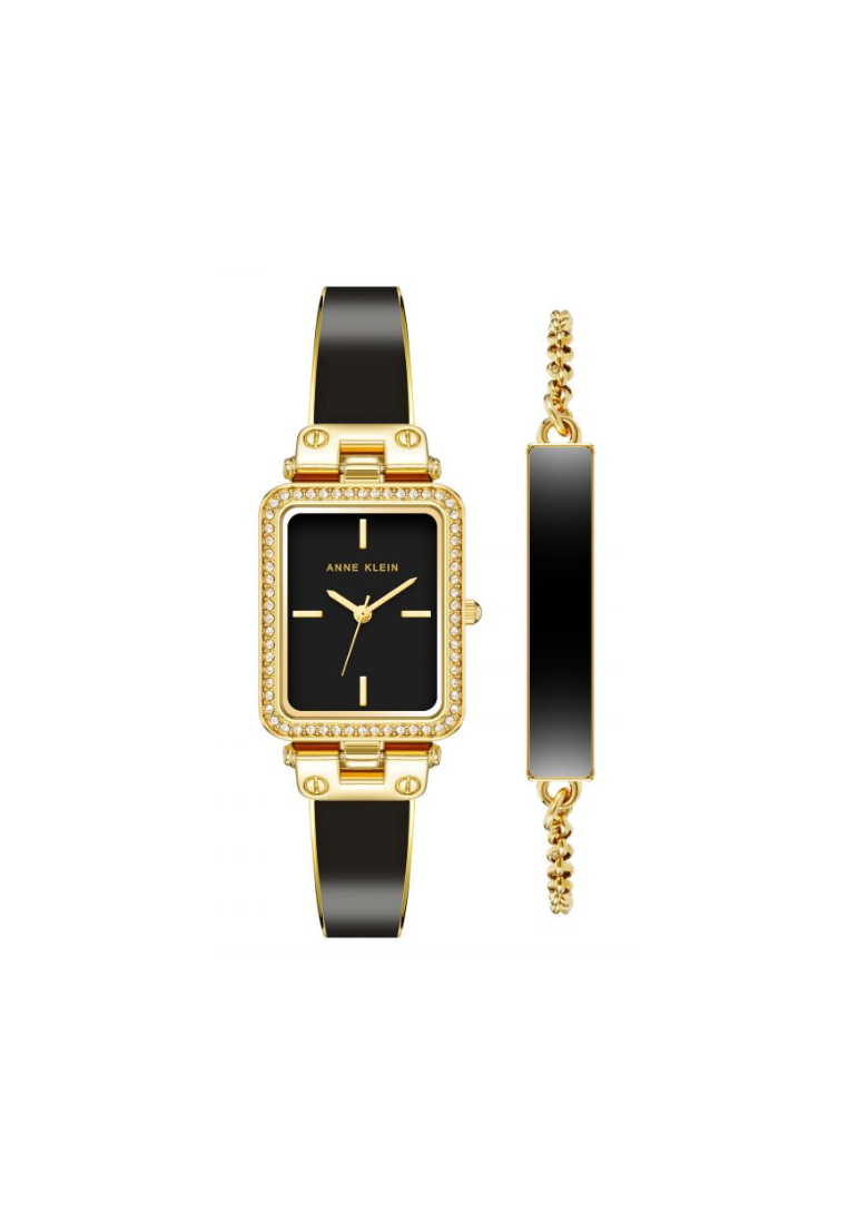 Anne Klein Women Rectangle AK-3898BKST Black Watch