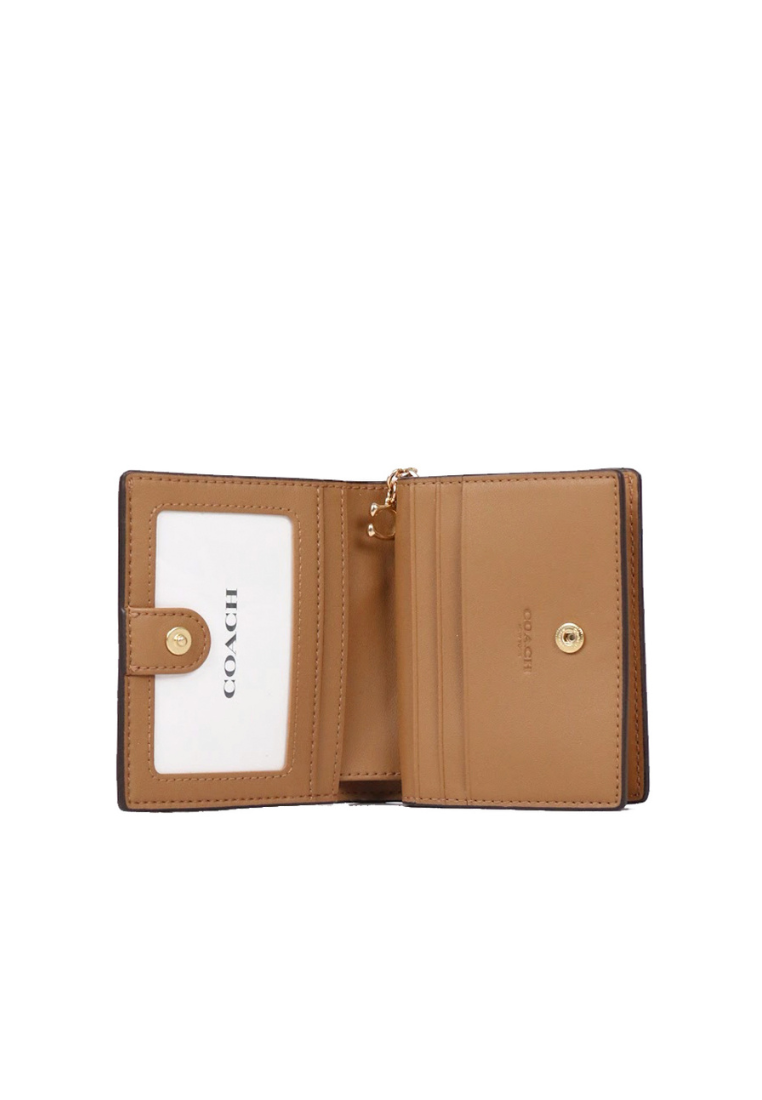 Coach Signature Snap C3309 Billfold Wallet In Khaki Light