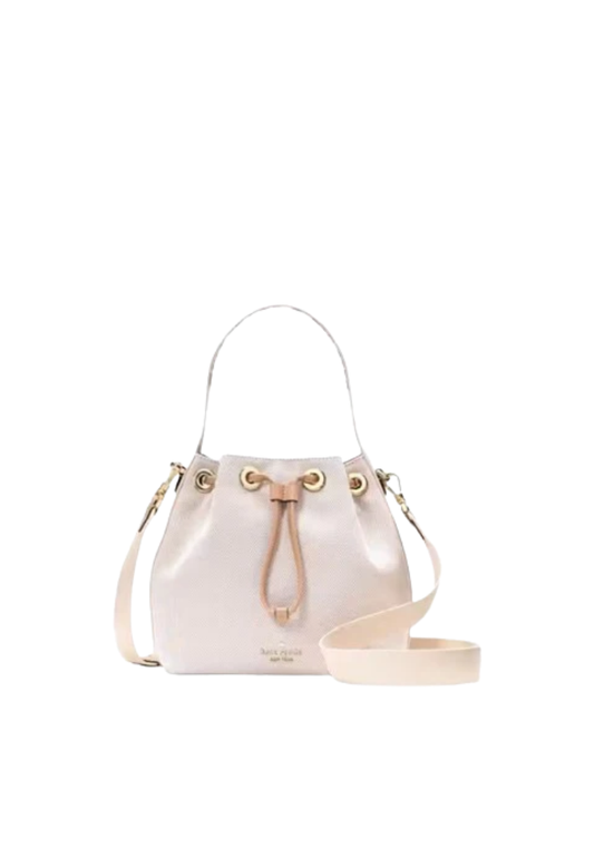 ( PREORDER ) Kate Spade Kip Canvas Bucket Bag In Light Fawn Multi KL048