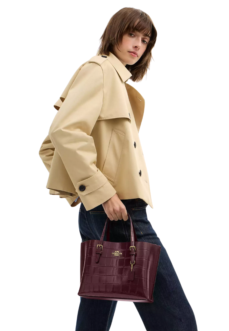 ( PREORDER ) Coach Mollie 25 Tote Bag In Dark Wine CW017
