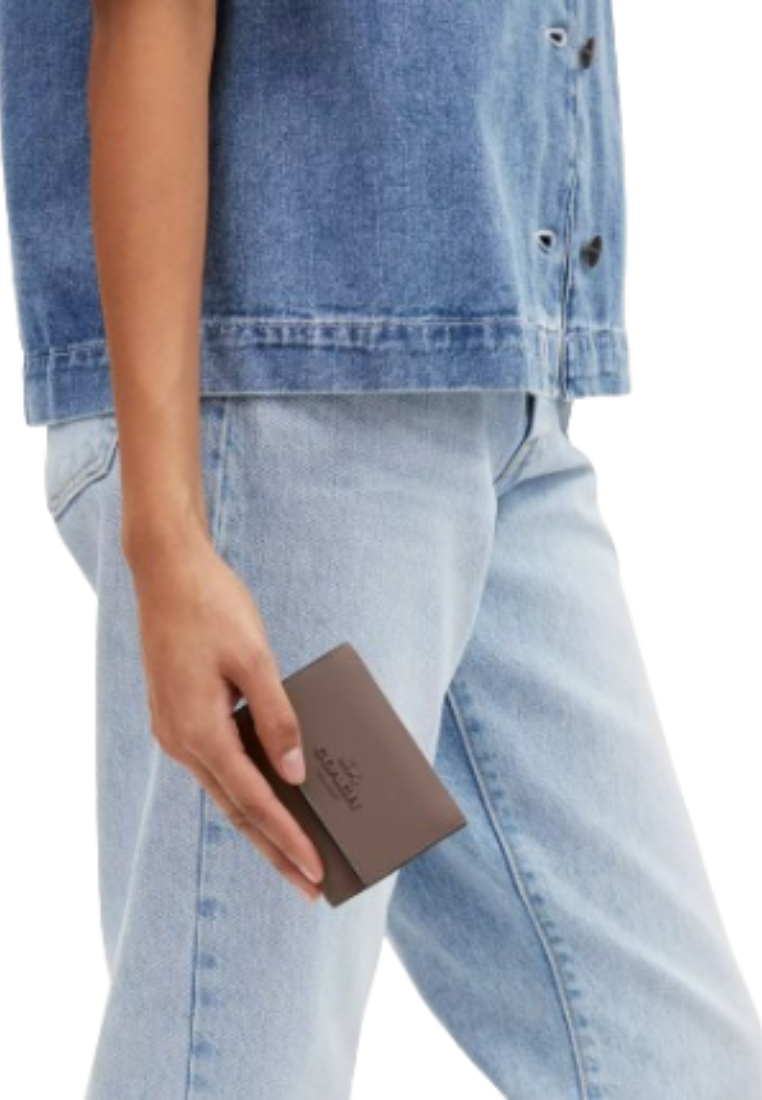 Coach Micro Wallet Trifold In Dark Stone CP260