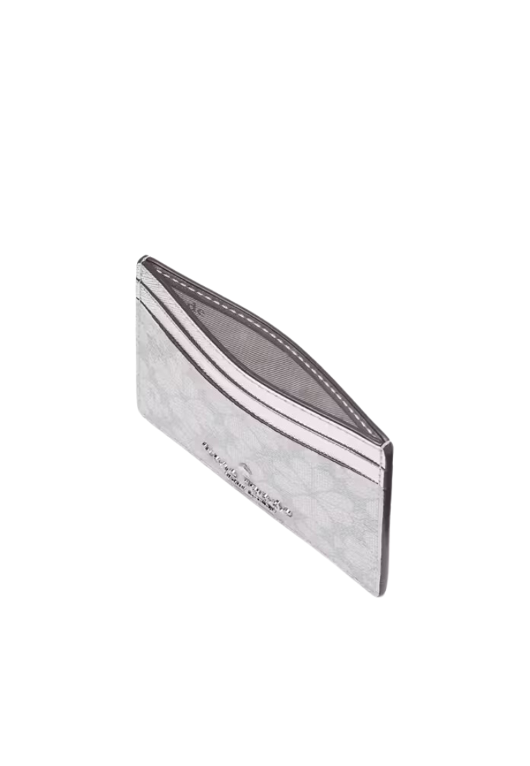 Kate Spade Flower Star Toss Small Slim Card Case In Platinum Grey KJ953