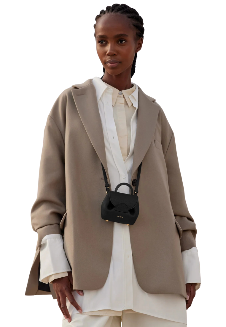( PREORDER ) Polene Numero Un Micro Crossbody Bag In Textured Black