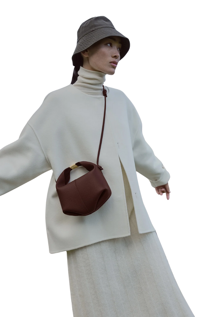 ( PREORDER ) Polene Beri Crossbody Bag In Textured Sandalwood