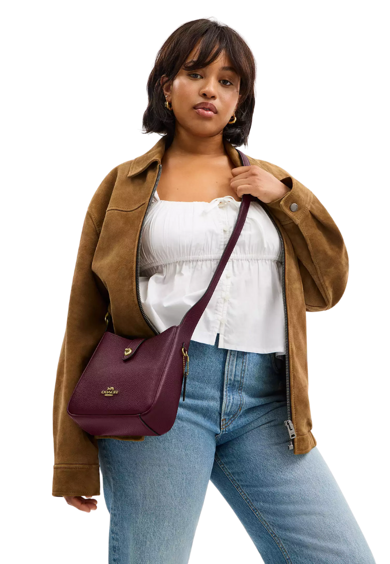 ( PREORDER ) Coach Hadley Mini Crossbody Bag In Dark Wine CAL60
