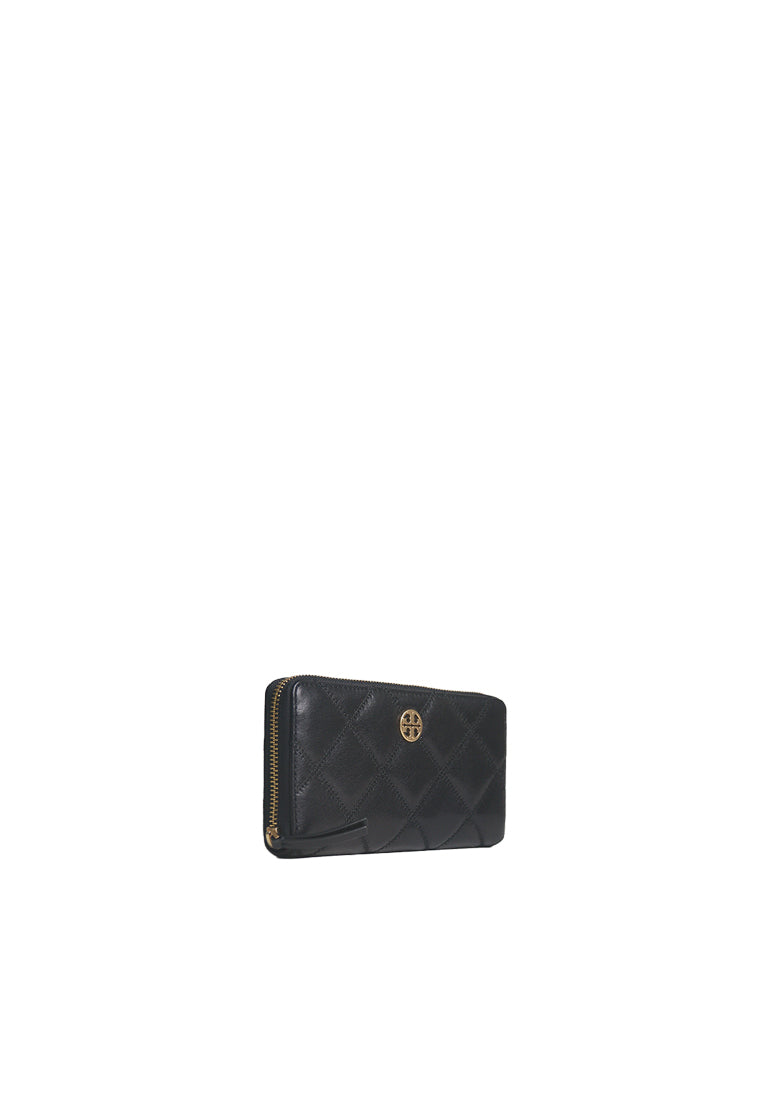 Tory Burch Willa Diamond Quilted Continental Wallet In Black 159228