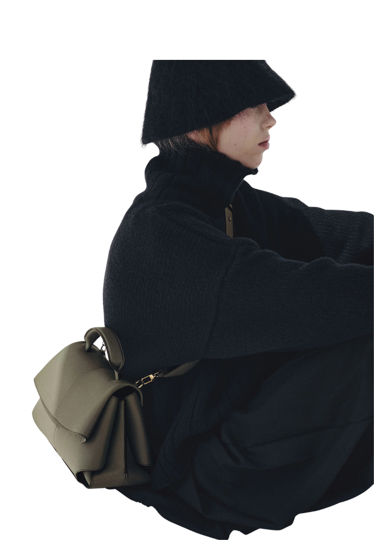 ( PREORDER ) Polene Mokki Crossbody Bag In Textured Smoky Green