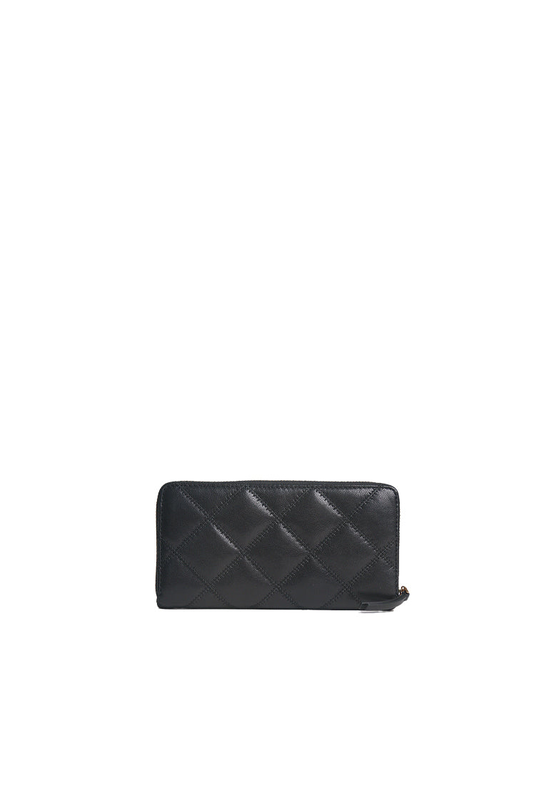 Tory Burch Willa Diamond Quilted Continental Wallet In Black 159228