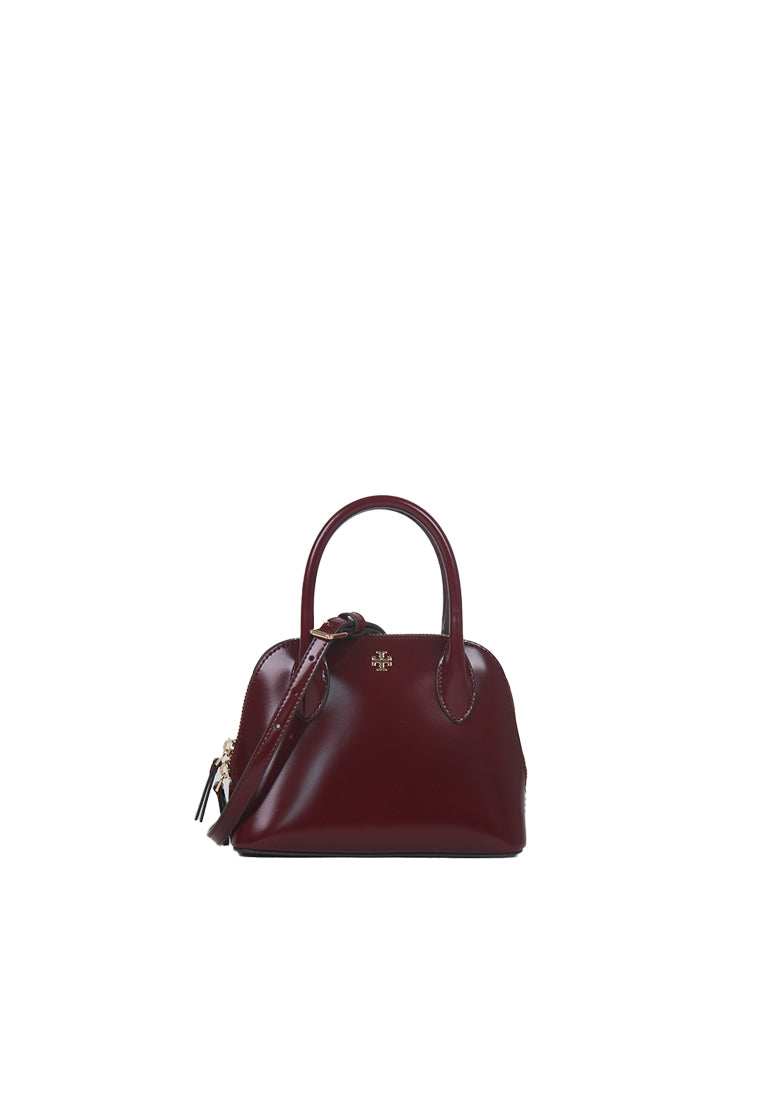 Tory Burch Emerson Mini Dome Satchel Bag In Royal Burgundy 159532
