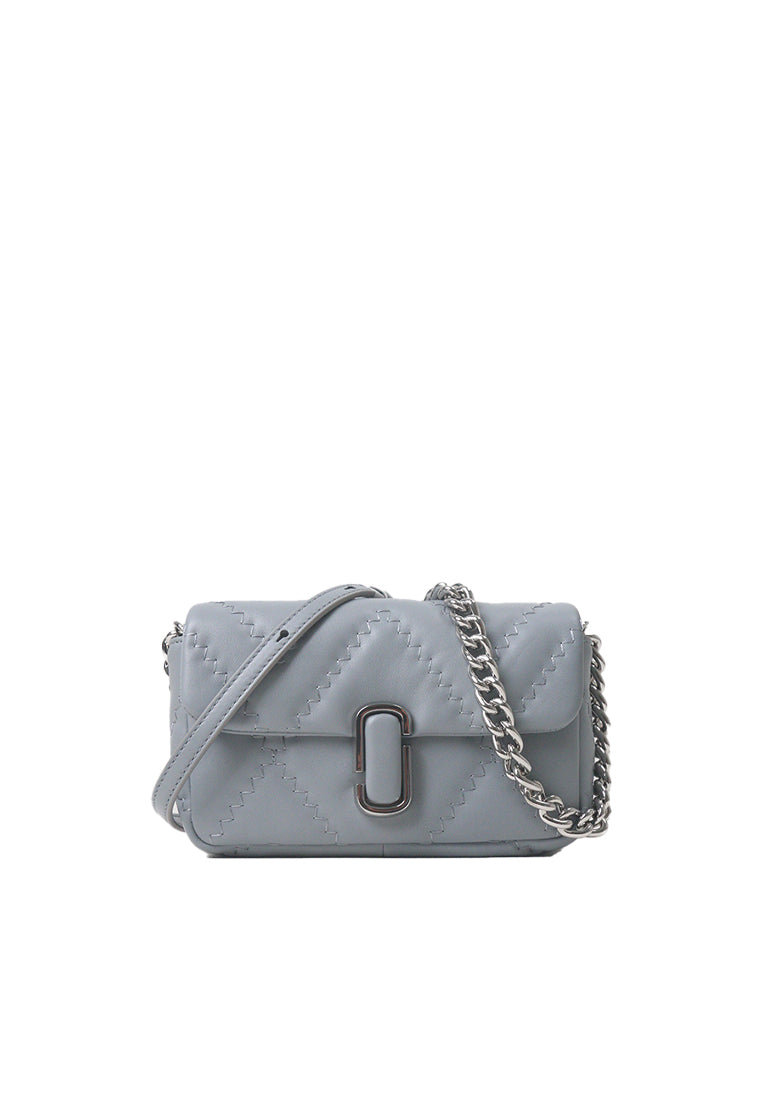 Marc Jacobs The Quilted Leather Shoulder Bag J Marc Mini In Rock Grey 2F4HCR037H04