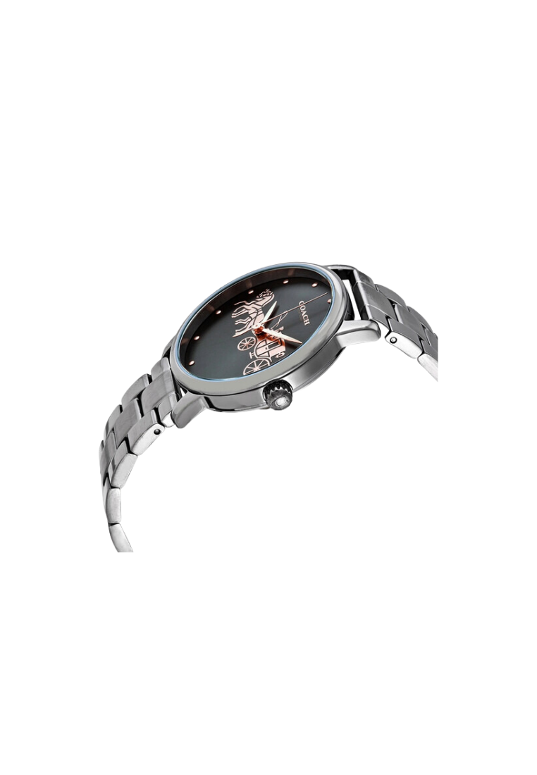 Coach Grand Quartz Dark Grey Dial Gunmetal-tone Ladies Watch Watches In Dark Grey 14502924