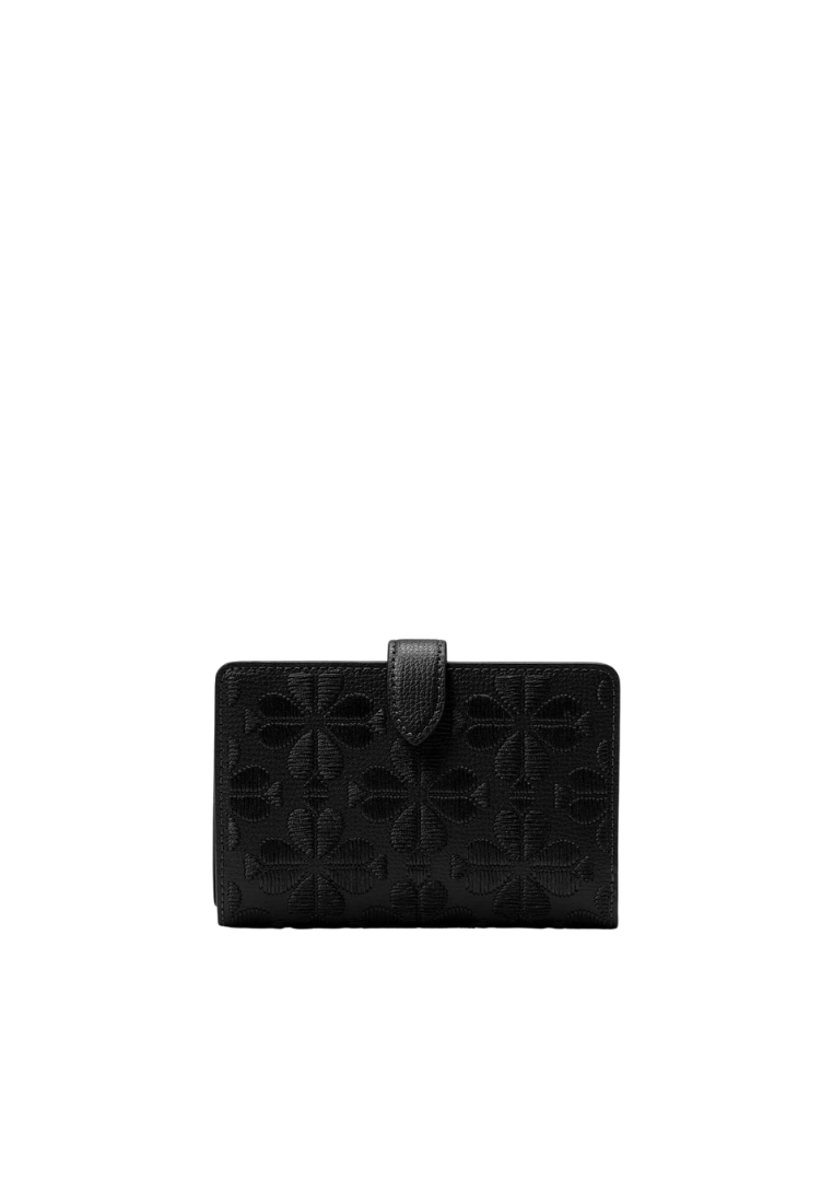 Kate Spade Spade Flower Embroidered Medium Bifold Wallet In Black KL899