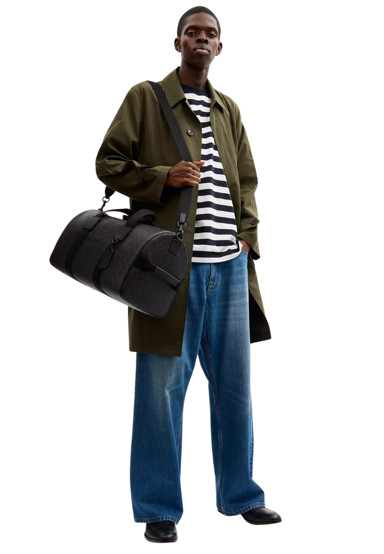 ( PREORDER ) Coach Explorer 45 In Signature Canvas Duffle Bag In Matte Black CET53