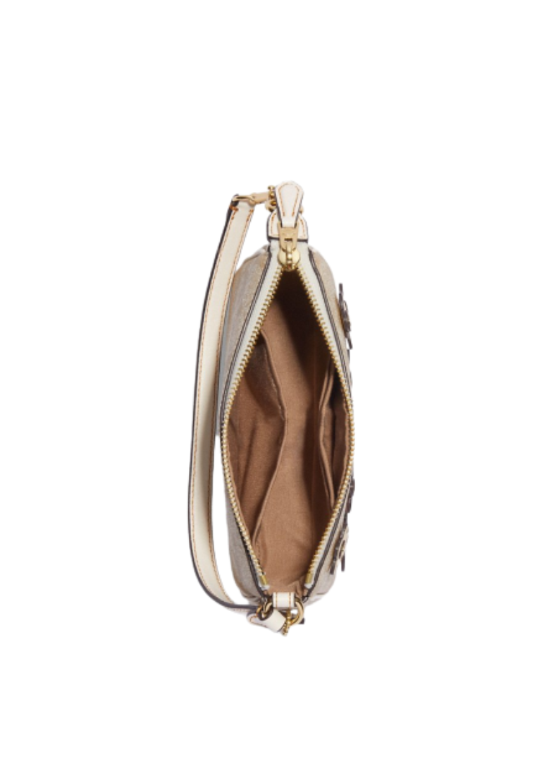 Coach Nolita CH619 In Signature Canvas With Floral Applique In Light Khaki Multi