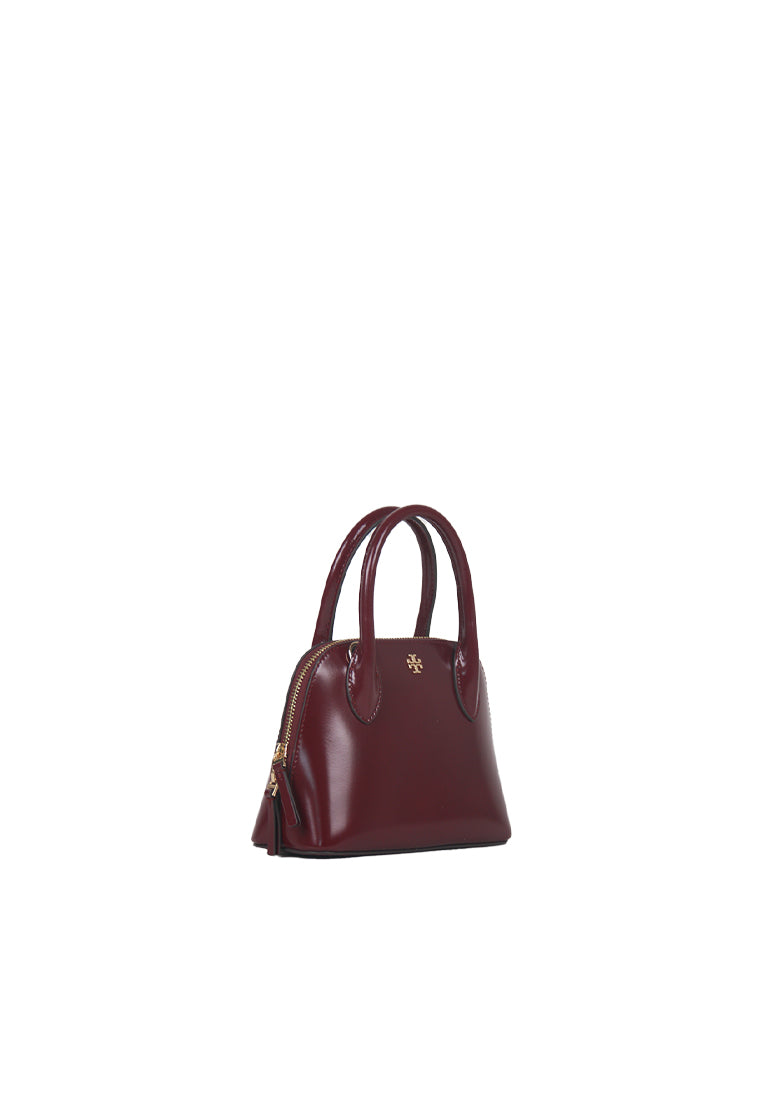 Tory Burch Emerson Mini Dome Satchel Bag In Royal Burgundy 159532