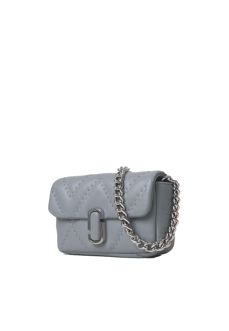 Marc Jacobs The Quilted Leather Shoulder Bag J Marc Mini In Rock Grey 2F4HCR037H04